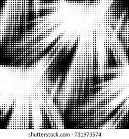 Abstract grunge grid polka dot halftone background pattern. Spotted black and white vector line illustration
