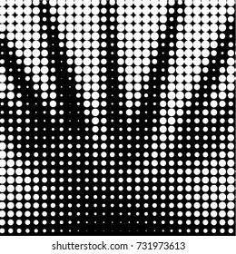 Abstract grunge grid polka dot halftone background pattern. Spotted black and white vector line illustration
