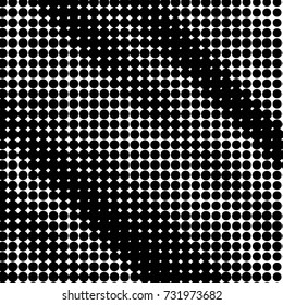 Abstract grunge grid polka dot halftone background pattern. Spotted black and white vector line illustration
