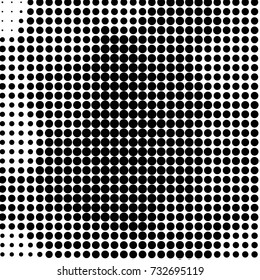 Abstract grunge grid polka dot halftone background pattern. Spotted black and white vector line illustration