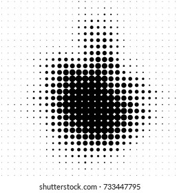 Abstract grunge grid polka dot halftone background pattern. Spotted black and white vector line illustration