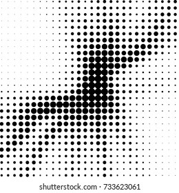Abstract grunge grid polka dot halftone background pattern. Spotted black and white vector line illustration