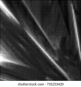 Abstract grunge grid polka dot halftone background pattern. Spotted black and white vector line illustration