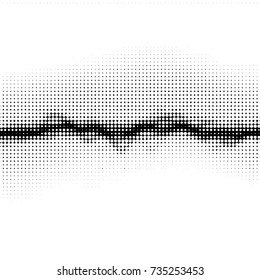 Abstract grunge grid polka dot halftone background pattern. Spotted black and white vector line illustration