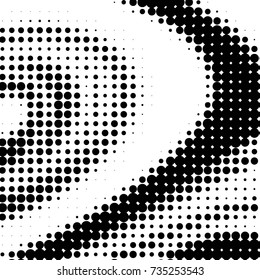 Abstract grunge grid polka dot halftone background pattern. Spotted black and white vector line illustration