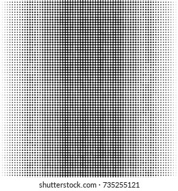 Abstract grunge grid polka dot halftone background pattern. Spotted black and white vector line illustration