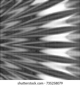 Abstract grunge grid polka dot halftone background pattern. Spotted black and white vector line illustration