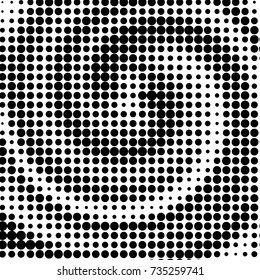 Abstract grunge grid polka dot halftone background pattern. Spotted black and white vector line illustration