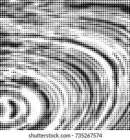Abstract grunge grid polka dot halftone background pattern. Spotted black and white vector line illustration