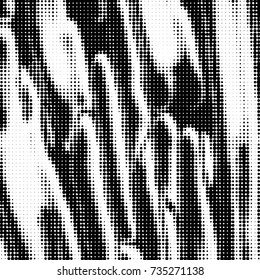 Abstract grunge grid polka dot halftone background pattern. Spotted black and white vector line illustration