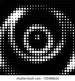Abstract grunge grid polka dot halftone background pattern. Spotted black and white vector line illustration