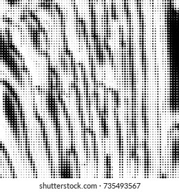 Abstract grunge grid polka dot halftone background pattern. Spotted black and white vector line illustration