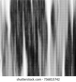 Abstract grunge grid polka dot halftone background pattern. Spotted black and white vector line illustration