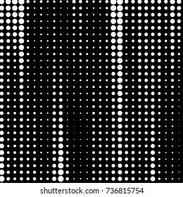 Abstract grunge grid polka dot halftone background pattern. Spotted black and white vector line illustration
