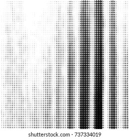 Abstract grunge grid polka dot halftone background pattern. Spotted black and white vector line illustration