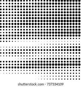 Abstract grunge grid polka dot halftone background pattern. Spotted black and white vector line illustration