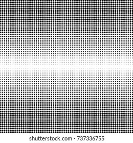 Abstract grunge grid polka dot halftone background pattern. Spotted black and white vector line illustration
