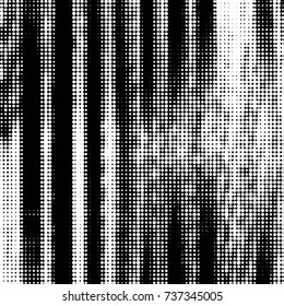 Abstract grunge grid polka dot halftone background pattern. Spotted black and white vector line illustration