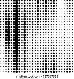 Abstract grunge grid polka dot halftone background pattern. Spotted black and white vector line illustration