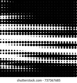 Abstract grunge grid polka dot halftone background pattern. Spotted black and white vector line illustration