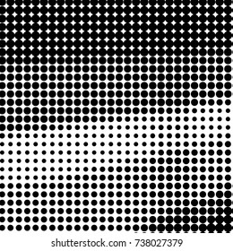 Abstract grunge grid polka dot halftone background pattern. Spotted black and white vector line illustration