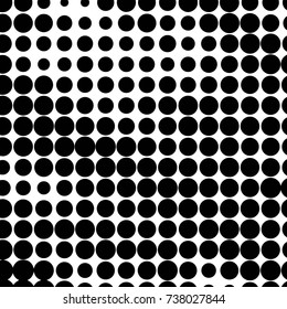Abstract grunge grid polka dot halftone background pattern. Spotted black and white vector line illustration