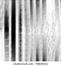 Abstract grunge grid polka dot halftone background pattern. Spotted black and white vector line illustration
