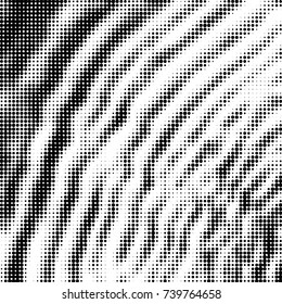 Abstract grunge grid polka dot halftone background pattern. Spotted black and white vector line illustration
