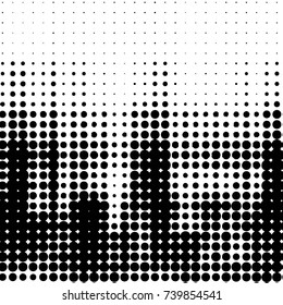 Abstract grunge grid polka dot halftone background pattern. Spotted black and white vector line illustration