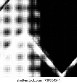 Abstract grunge grid polka dot halftone background pattern. Spotted black and white vector line illustration