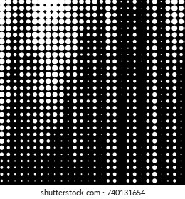 Abstract grunge grid polka dot halftone background pattern. Spotted black and white vector line illustration