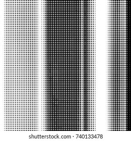 Abstract grunge grid polka dot halftone background pattern. Spotted black and white vector line illustration