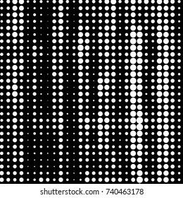 Abstract grunge grid polka dot halftone background pattern. Spotted black and white vector line illustration