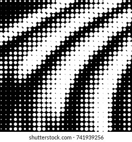Abstract grunge grid polka dot halftone background pattern. Spotted black and white vector line illustration