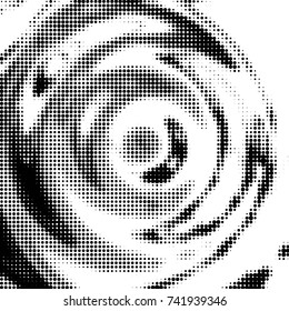 Abstract grunge grid polka dot halftone background pattern. Spotted black and white vector line illustration
