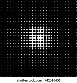 Abstract grunge grid polka dot halftone background pattern. Spotted black and white vector line illustration