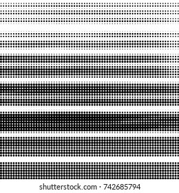Abstract grunge grid polka dot halftone background pattern. Spotted black and white vector line illustration