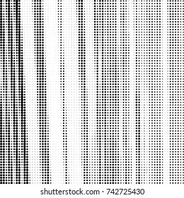 Abstract grunge grid polka dot halftone background pattern. Spotted black and white vector line illustration