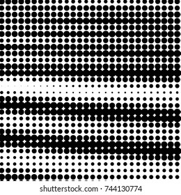 Abstract grunge grid polka dot halftone background pattern. Spotted black and white vector line illustration
