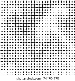 Abstract grunge grid polka dot halftone background pattern. Spotted black and white vector line illustration