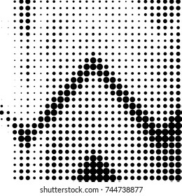 Abstract grunge grid polka dot halftone background pattern. Spotted black and white vector line illustration