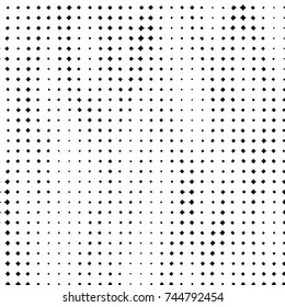 Abstract grunge grid polka dot halftone background pattern. Spotted black and white vector line illustration