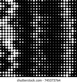 Abstract grunge grid polka dot halftone background pattern. Spotted black and white vector line illustration