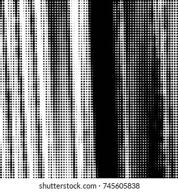 Abstract grunge grid polka dot halftone background pattern. Spotted black and white vector line illustration