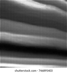 Abstract grunge grid polka dot halftone background pattern. Spotted black and white vector line illustration
