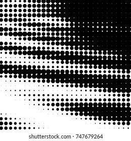 Abstract grunge grid polka dot halftone background pattern. Spotted black and white vector line illustration