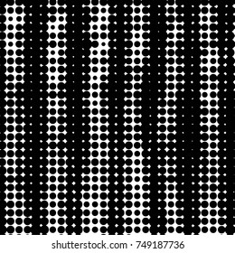 Abstract grunge grid polka dot halftone background pattern. Spotted black and white vector line illustration