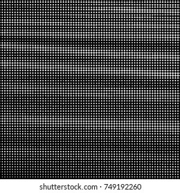 Abstract grunge grid polka dot halftone background pattern. Spotted black and white vector line illustration