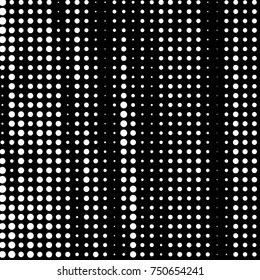 Abstract grunge grid polka dot halftone background pattern. Spotted black and white vector line illustration