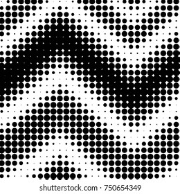 Abstract grunge grid polka dot halftone background pattern. Spotted black and white vector line illustration